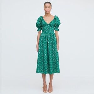 NWT Hill House Ophelia Green Vine Dress M Medium